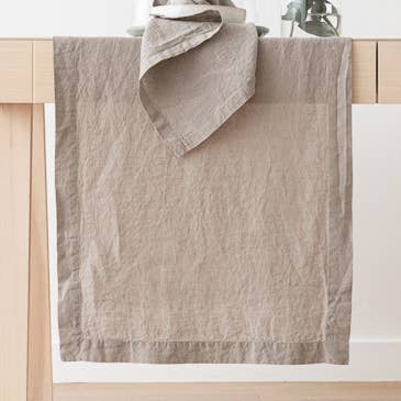 Linen Runner Taupe Stone Washed for wholesale by LinenMe