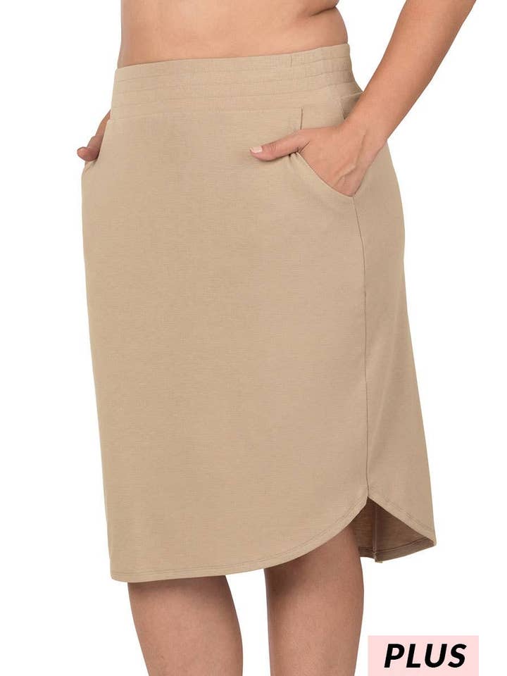 Vanilla Monkey - Wholesale Skirt - Women's - Plus Elastic Waist Tulip Hem Skirt