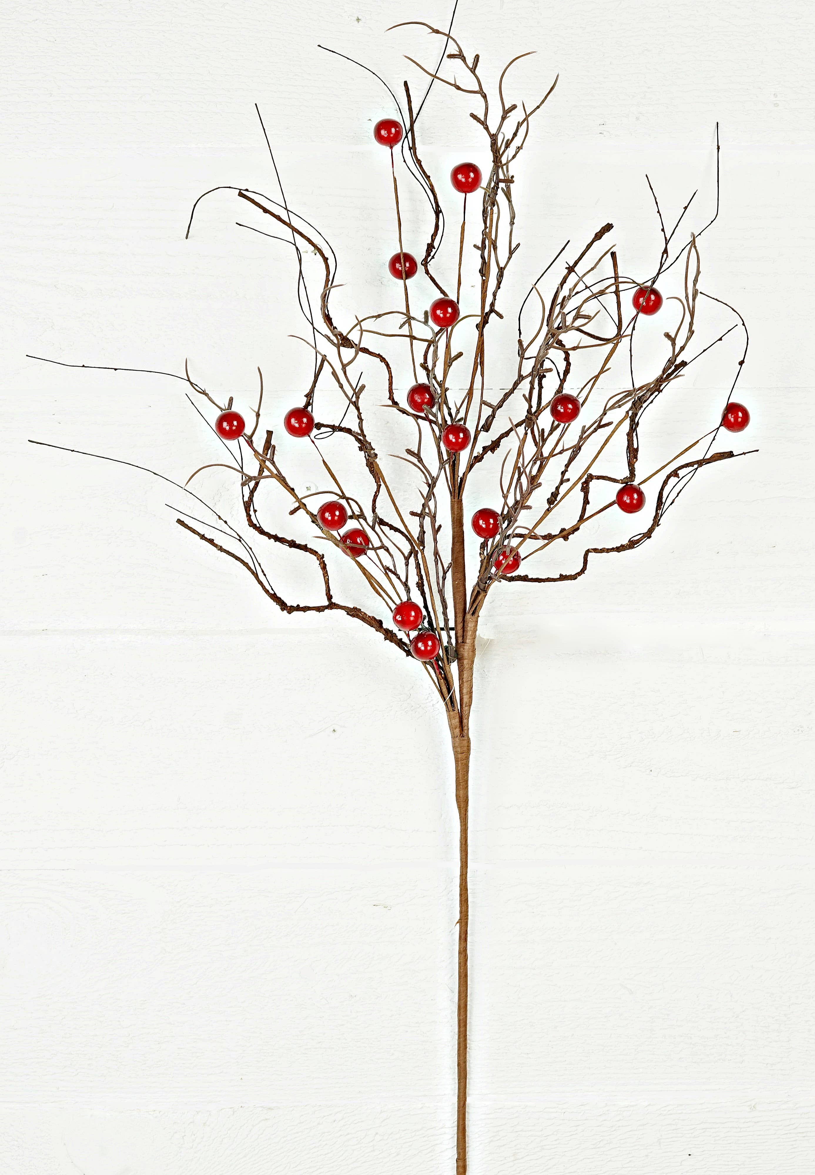 Impressive Enterprises, Inc. - Wholesale Christmas Decoration - 28695- 27in Spray-Red Berries and Wispy Branches-2