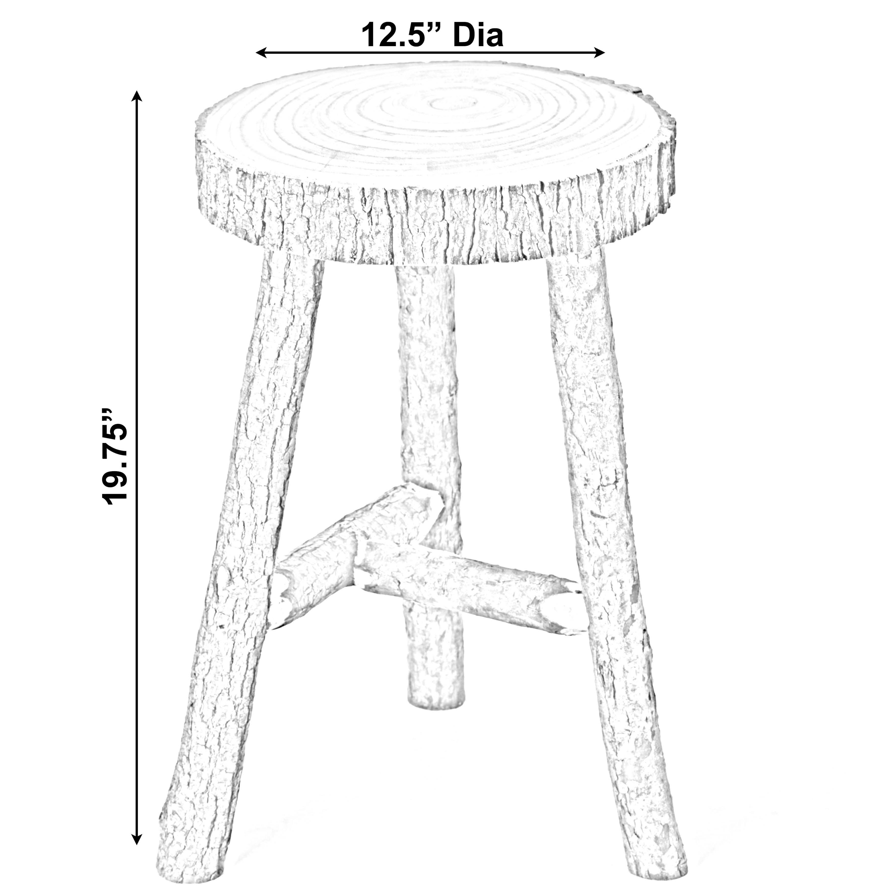 Quickway Imports - Wholesale Stool - Antique Log Cabin Natural Wooden Accent Stool Side Table2
