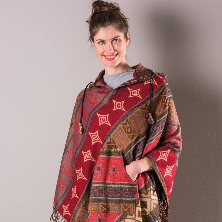 Yak Wool Brushed Woven Hooded Poncho with Pocket and other Purchase Wholesale cashmere fabric. Free Returns & Net 60 Terms on Faire trending on Faire.