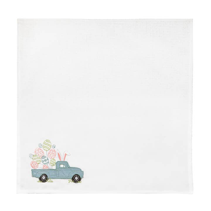 SALE Easter Hippity Hoppity Blue Truck Napkin for wholesale by C&F Home