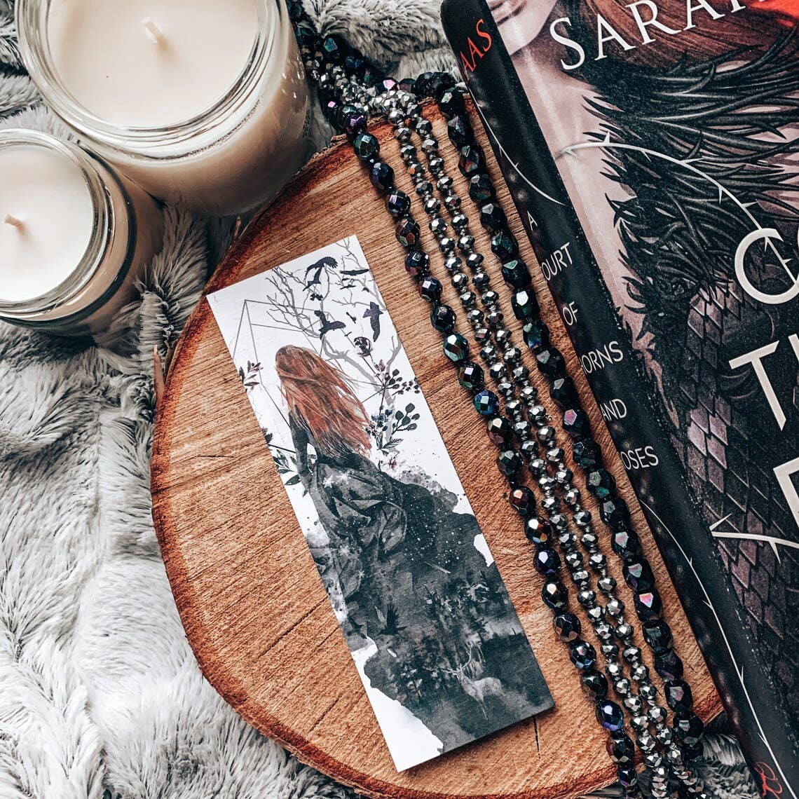 Mirkwood Scribes - Wholesale Bookmark - Fantasy Dark Lady Watercolor Bookmark1