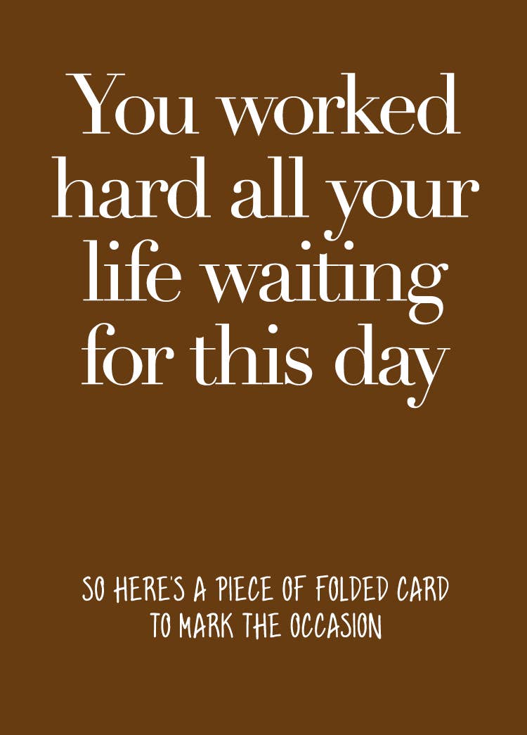 Footle Publishing - Wholesale Retirement Card - Cheeky Retirement card1