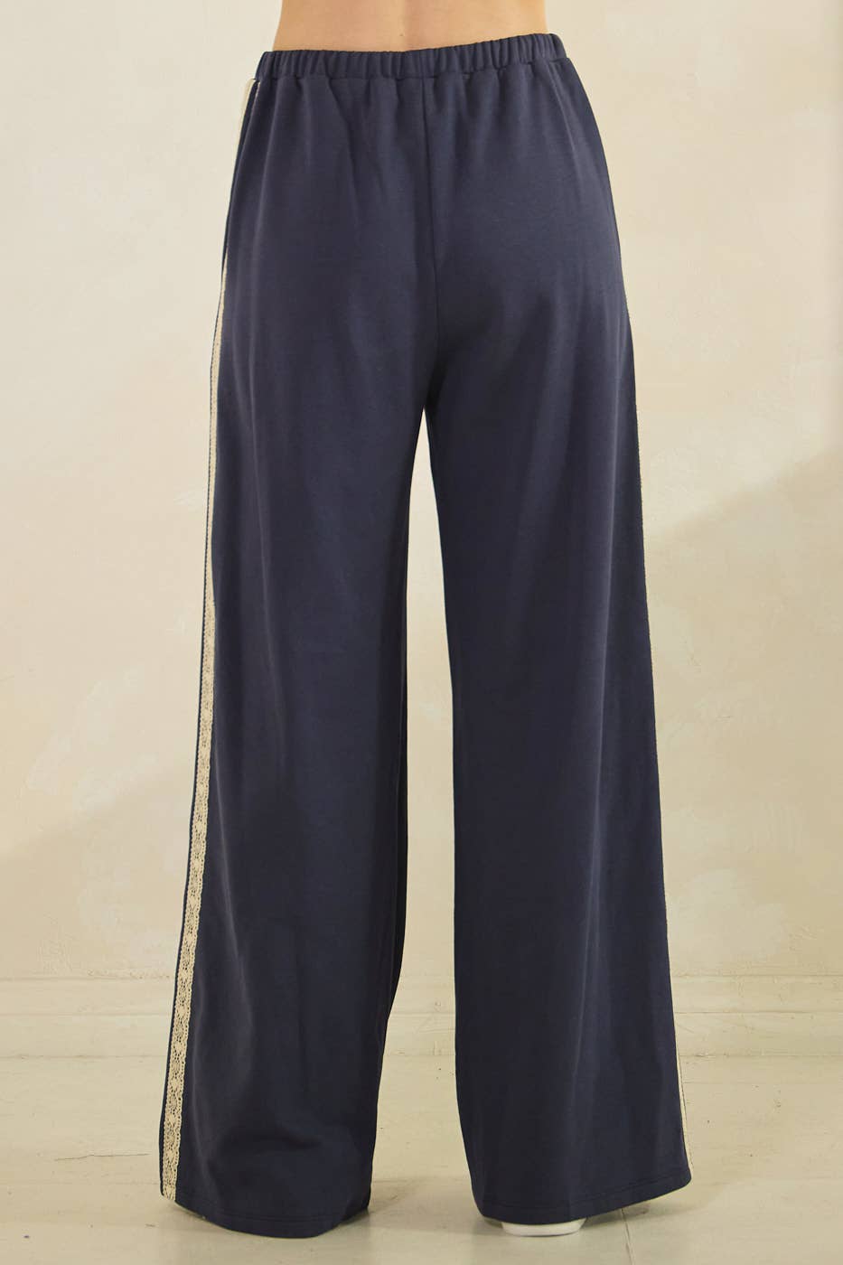 mittoshop - Wholesale Pants - Women's - LACE STRIPED ELASTIC WAIST TERRY SWEATPANTS22