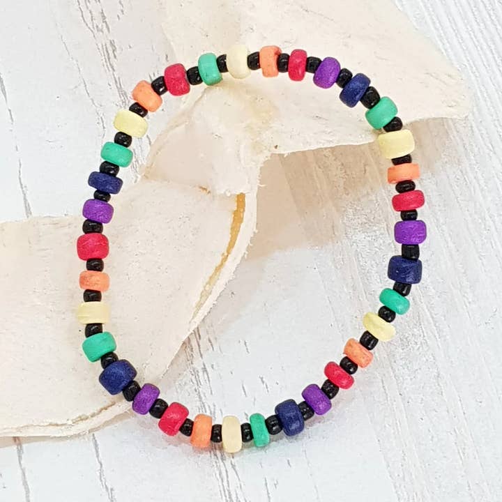 Pride Collection armband met 5mm houten kralen, elastisch / B voor wholesale door Gloria-Maris