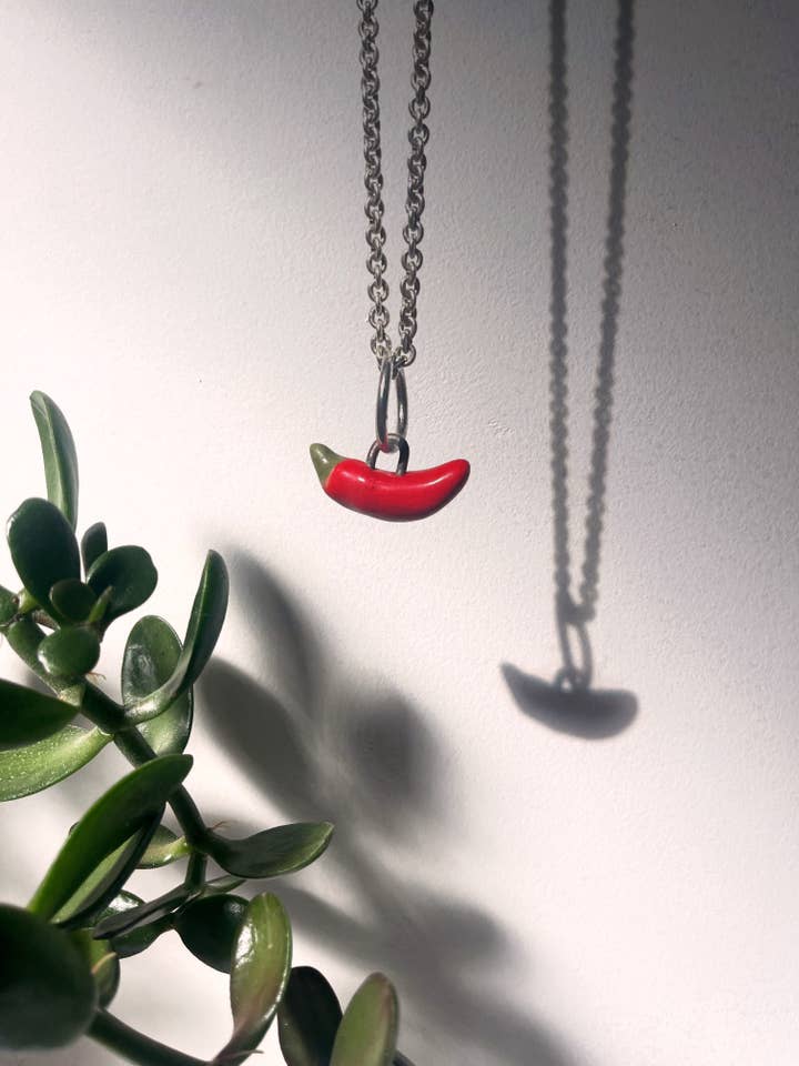 Handmade Ceramic Chilli Charm for wholesale by bystphie
