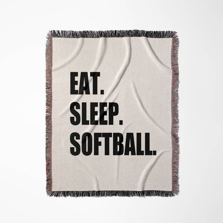 3dRose - Wholesale Throw Blanket - 3dRose, Eat Sleep Softball - team sport playing enthusiast play player text, Blanket