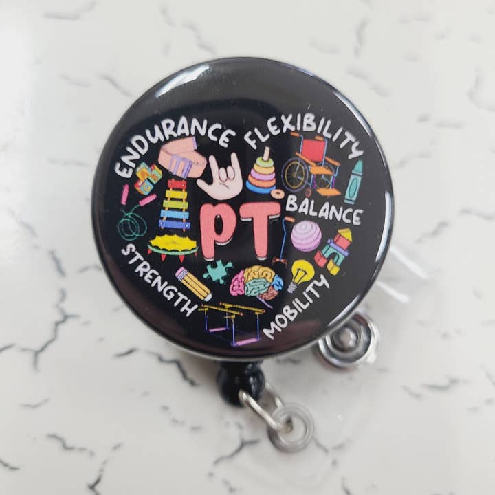 Nurse Badge Reel: PT Heart, Physical Therapy, Ortho Nursing for wholesale by RebootRelics