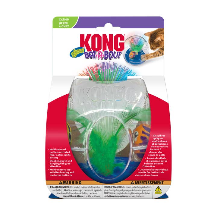 Pet Palette Distribution - Wholesale Pet Toy - Cat - KONG® Bat-A-Bout Glow Aquarium Cat Toy