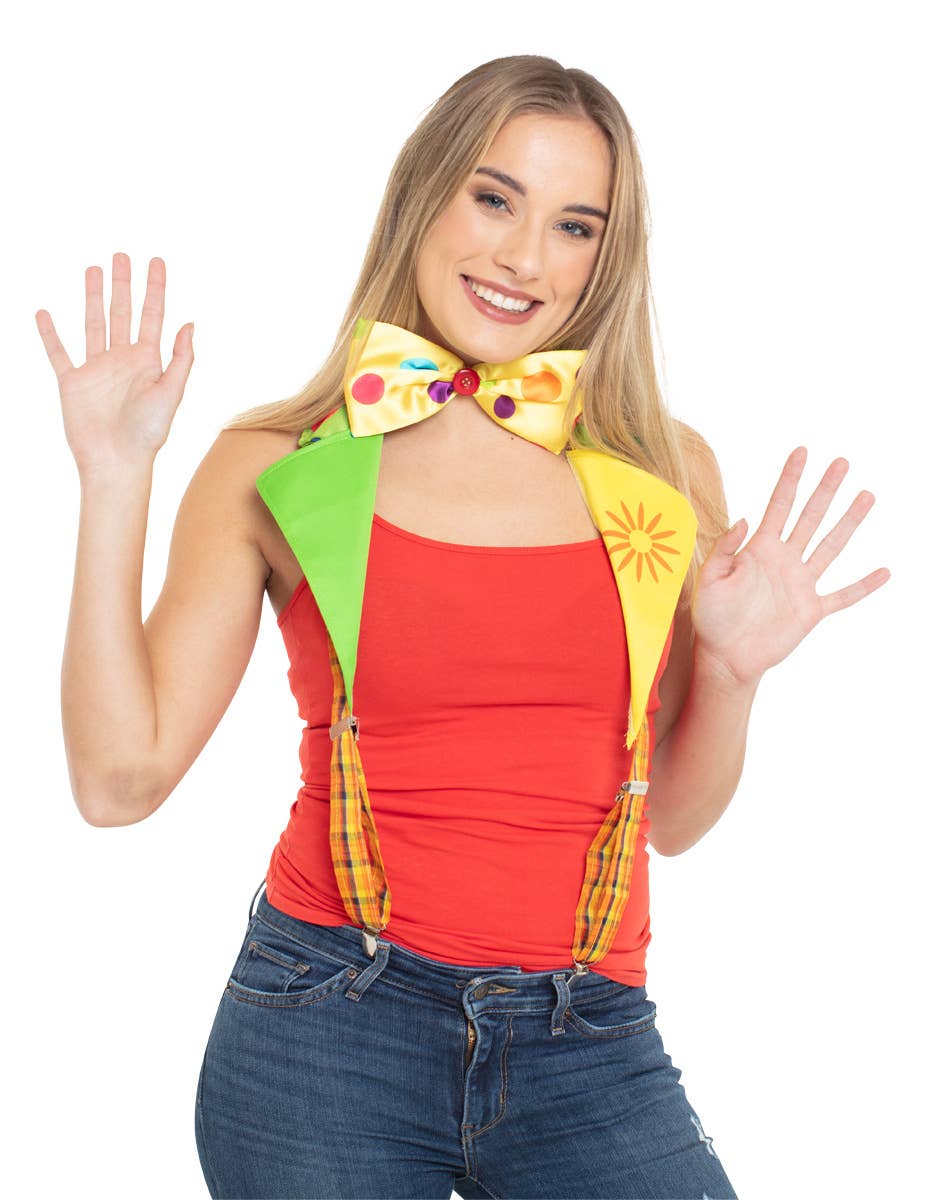 Multi colori Bretelle da clown con papillon adulti in vendita all'ingrosso su Faire0