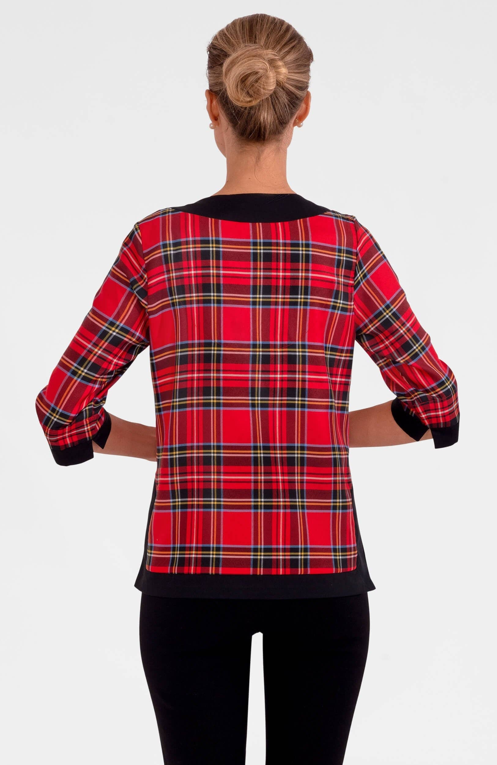 Red Multi Split Neck Tunic - Duke of York for wholesale on Faire2