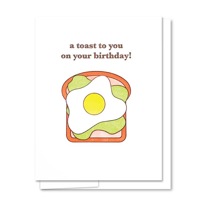 Birthday Toast - Letterpress Birthday Greeting Card for wholesale by Quick Brown Fox Letterpress