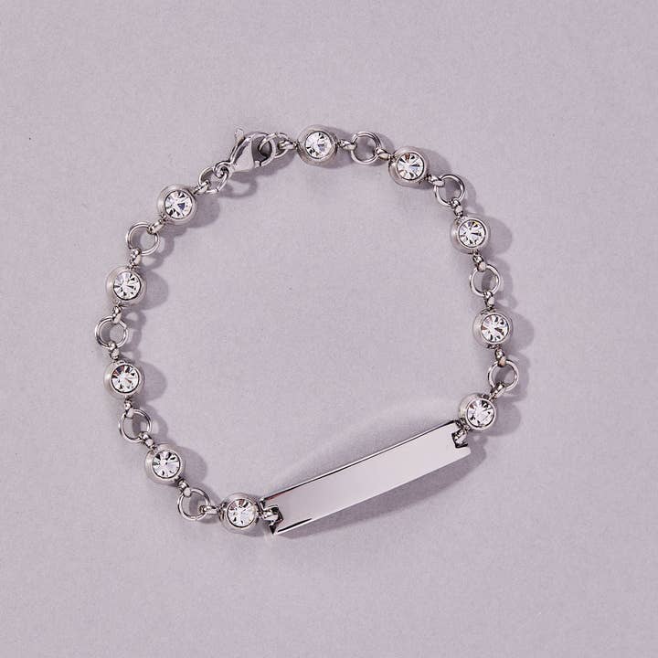 Speidel - Vente Bracelets maillon et chaîne - Bracelet d'identification en acier inoxydable avec pierres2