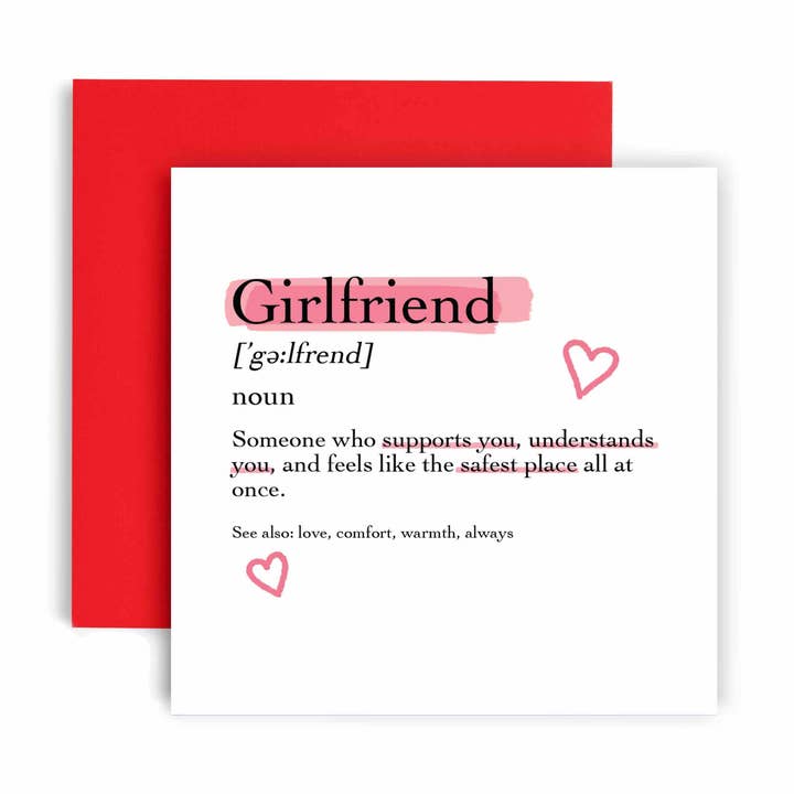 Girlfriend Definition Happy Valentine’s Day Card for wholesale by Huxters