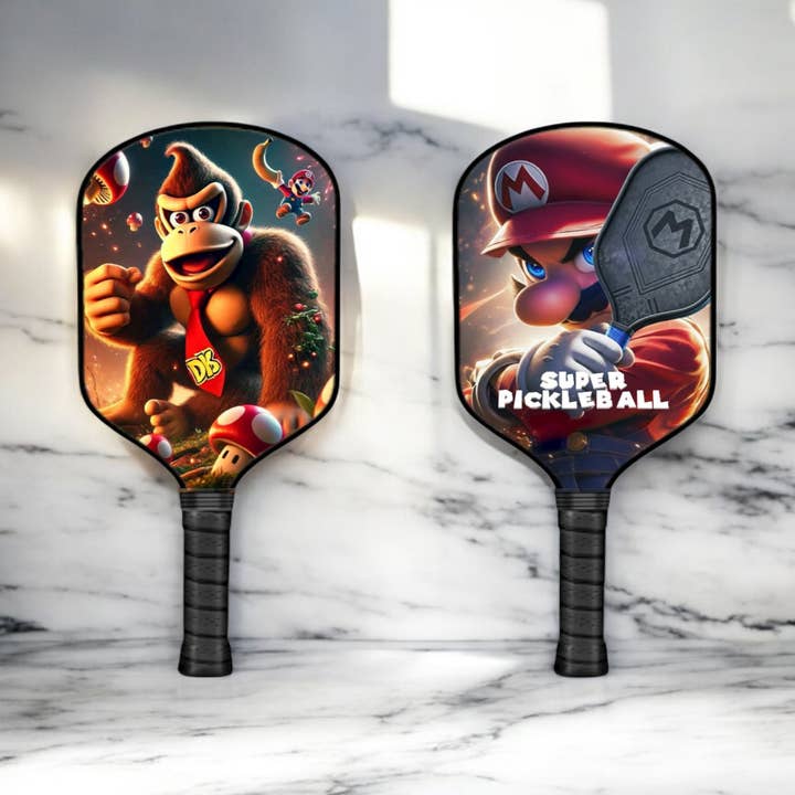 Donkey Kong - Les Frères Mario - Raquette de pickleball pour la vente par The Mad Pickler