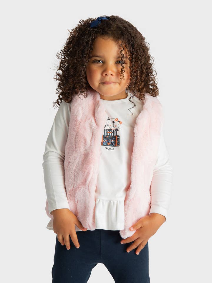 Ativo Kids – Colete - Crianças por atacado – BG-C4253-24 - Menina Bebé | Colete de Pêlo 6-36M0