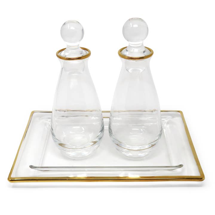 VIVIENCE - Wholesale Oil/Vinegar Dispenser - Liscio Ottico - Oil and Vinegar Set with Tray