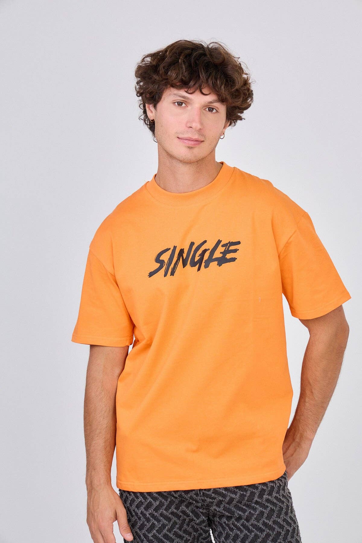 TOP MONDAY - Wholesale Screen Printed T-Shirt - Men's - Black T-Shirt "Single"2