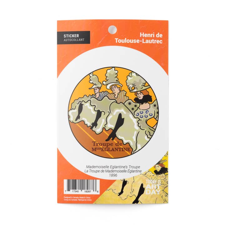 Autocollant - Mademoiselle Eglantine - Toulouse-Lautrec pour la vente par Today is Art Day