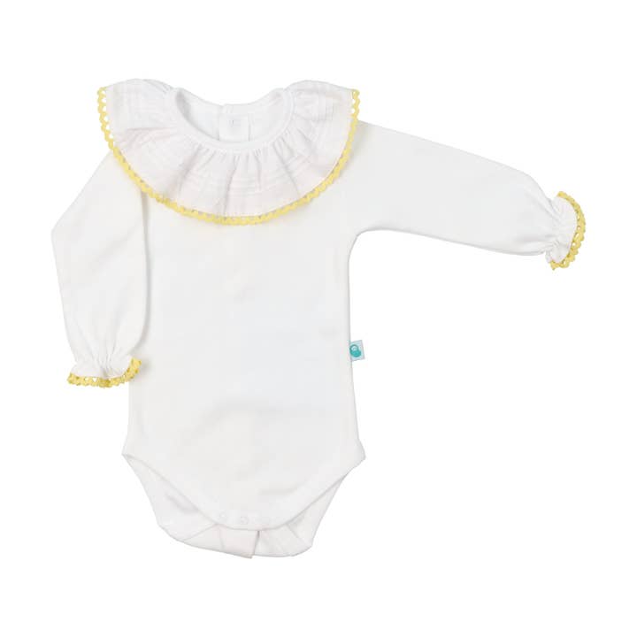 Bean Baby Clothes - Wholesale Bodysuit (Non-Footed) - Baby - Cotton Baby Bodysuit Onesie with Greek Lace Collar1