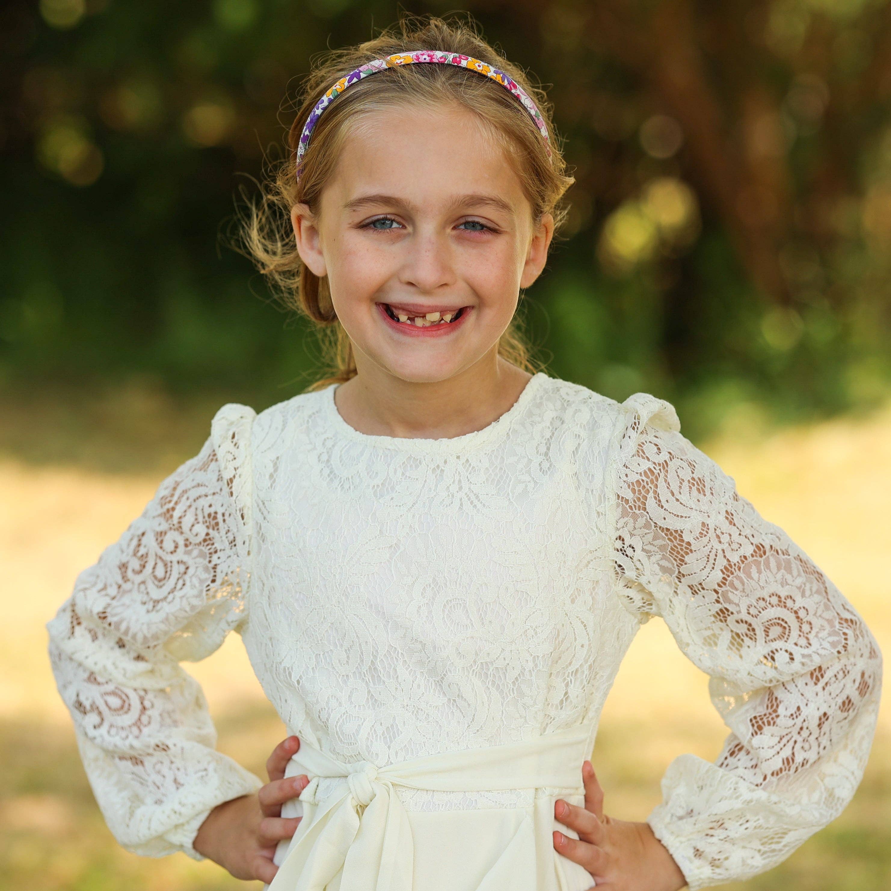 Frog Sac - Vente Serre-tête – enfant - Bandeau fin à fleurs - Accessoires pour cheveux antidérapants pour enfants1