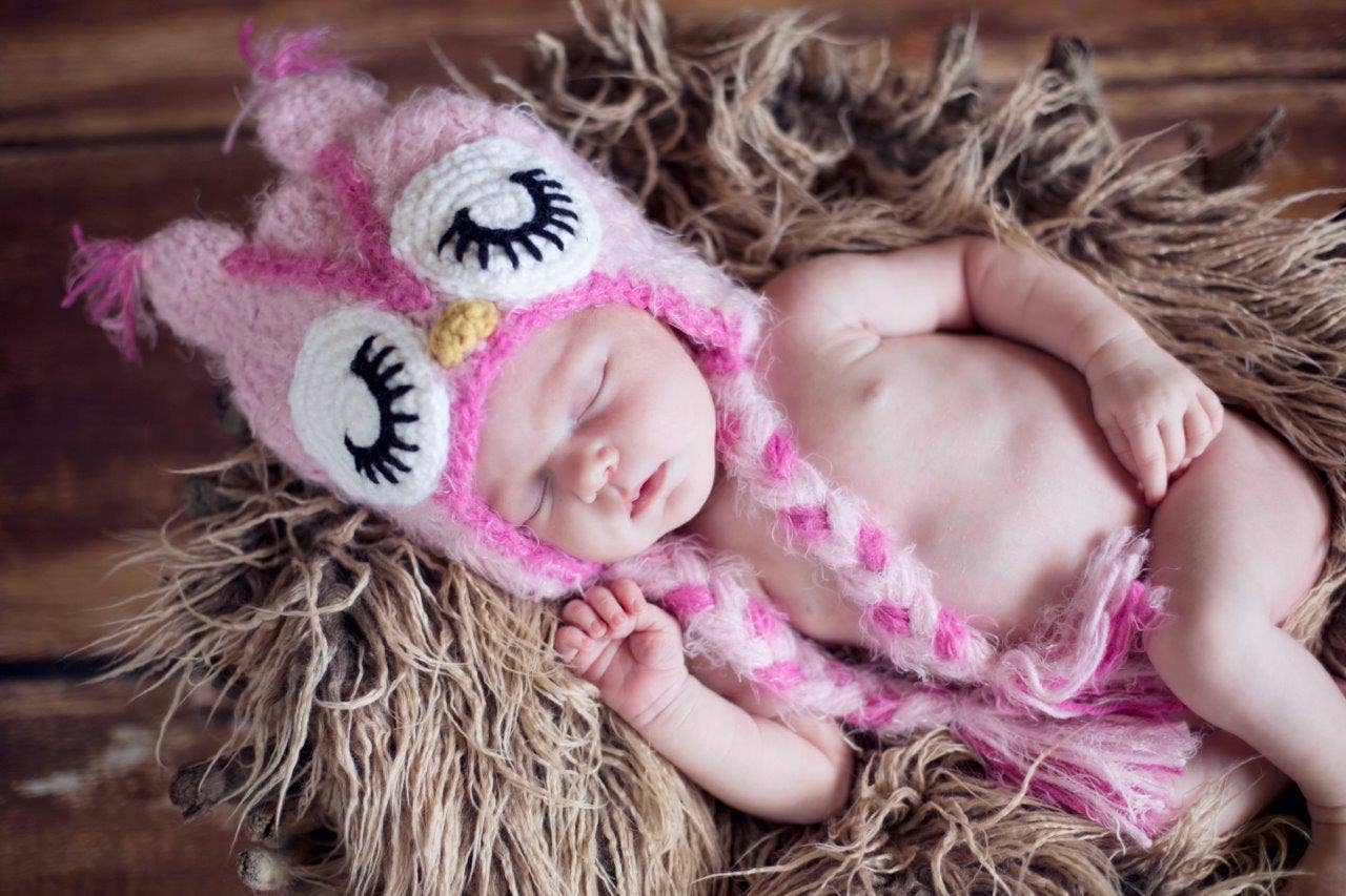 The Daisy Baby LLC - Wholesale Newborn/Knit Hat - Baby - Purple Owl Crocheted Handmade Heirloom Cute Baby Gift Hat