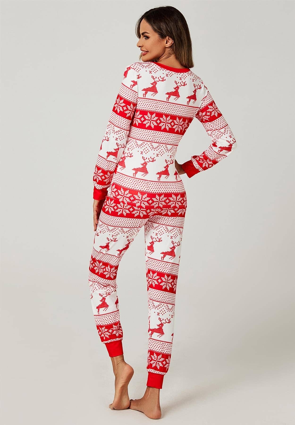 Red Christmas SweatShirt Top & Trousers Co Ord Pyjama Sets for wholesale on Faire6