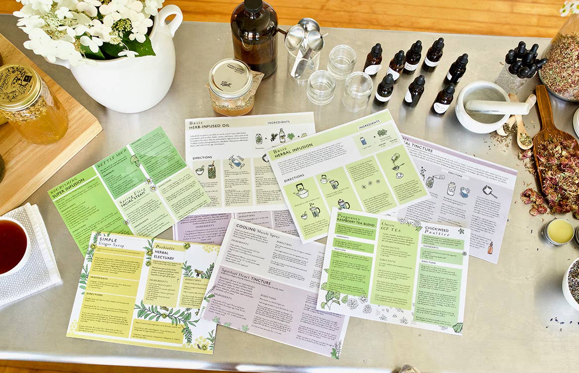 Herbal Academy - Wholesale Recipe Card - Herbal Preparations 101 Laminated Recipe Guides1