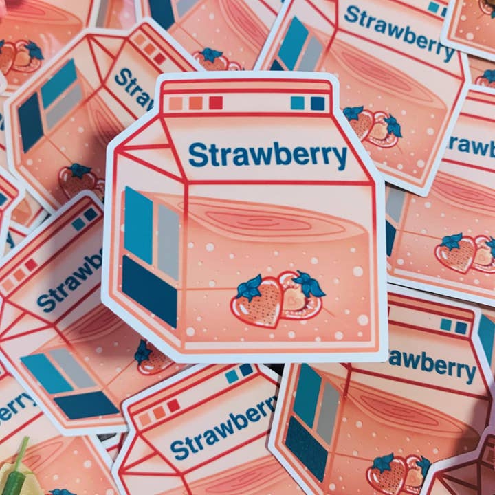 Emily Rose Creates - Venta al por mayor Pegatina - Pegatina troquelada con leche de fresa8