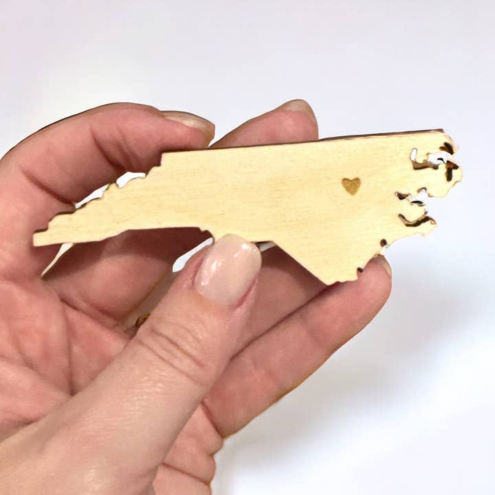 Positively North Carolina - Wholesale Magnet - Wooden North Carolina State Heart Magnet Keepsake2