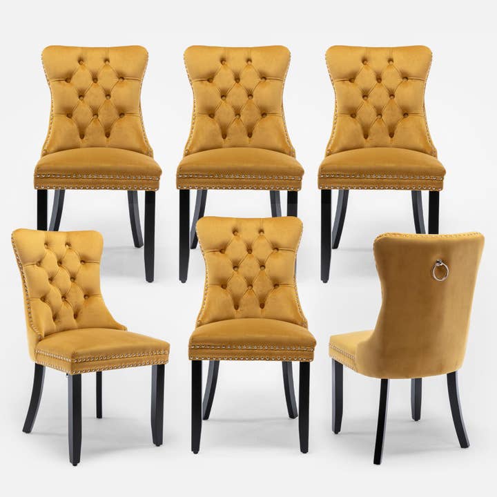 Modern Home Touch – wholesale Chair – Shena Set of 2 Velvet Kitchen Dining Chairs Knocker Back18