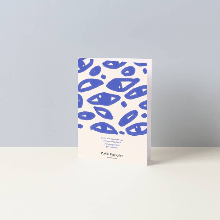 Card "the blue words of your eyes" for wholesale by Poesie Française