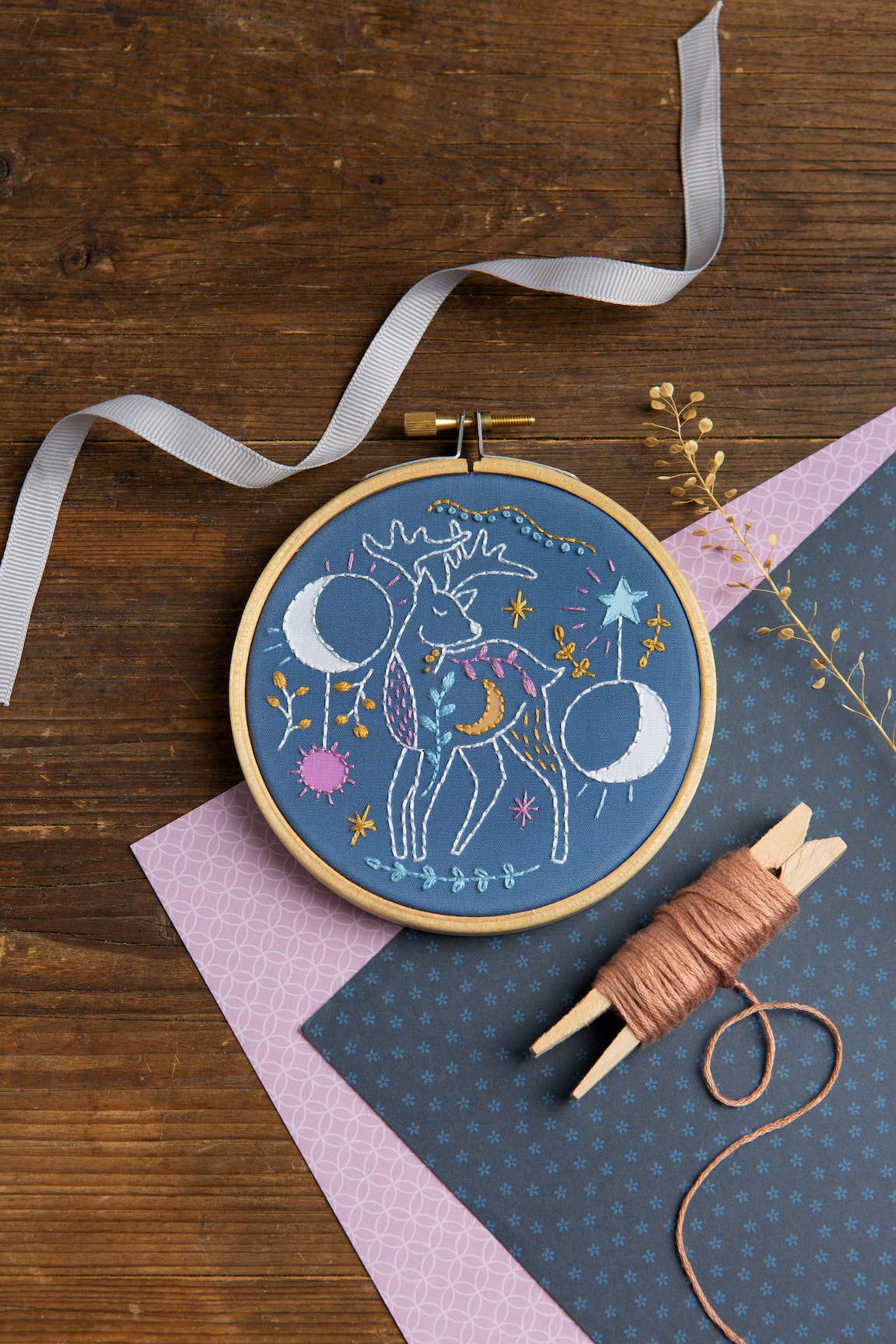 Hawthorn Handmade (US Duties Paid) – wholesale Craft sewing kit – Celestial Deer Mini Embroidery Kit | Complete Craft Kit for Beginners2
