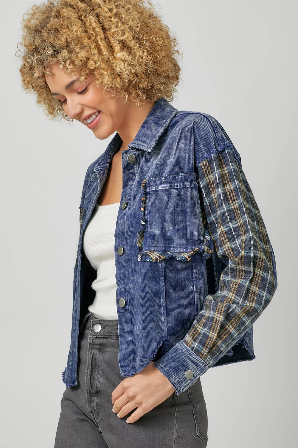 Mystree - Venta al por mayor Chaqueta - Mujer - Chaqueta de pana a cuadros 60304 3