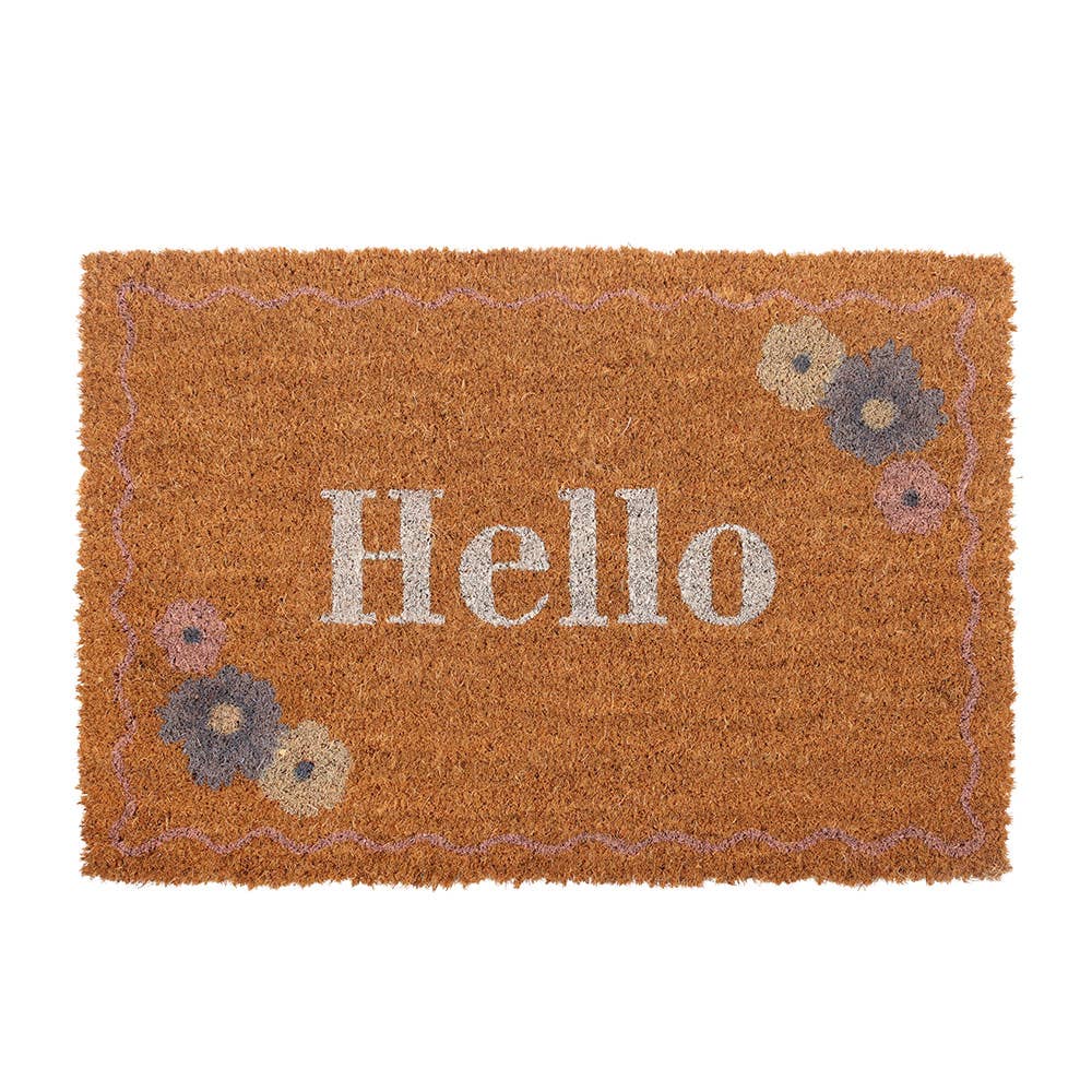 Something Different Wholesale - Wholesale Door Mat - Natural Spring Floral Hello Doormat1