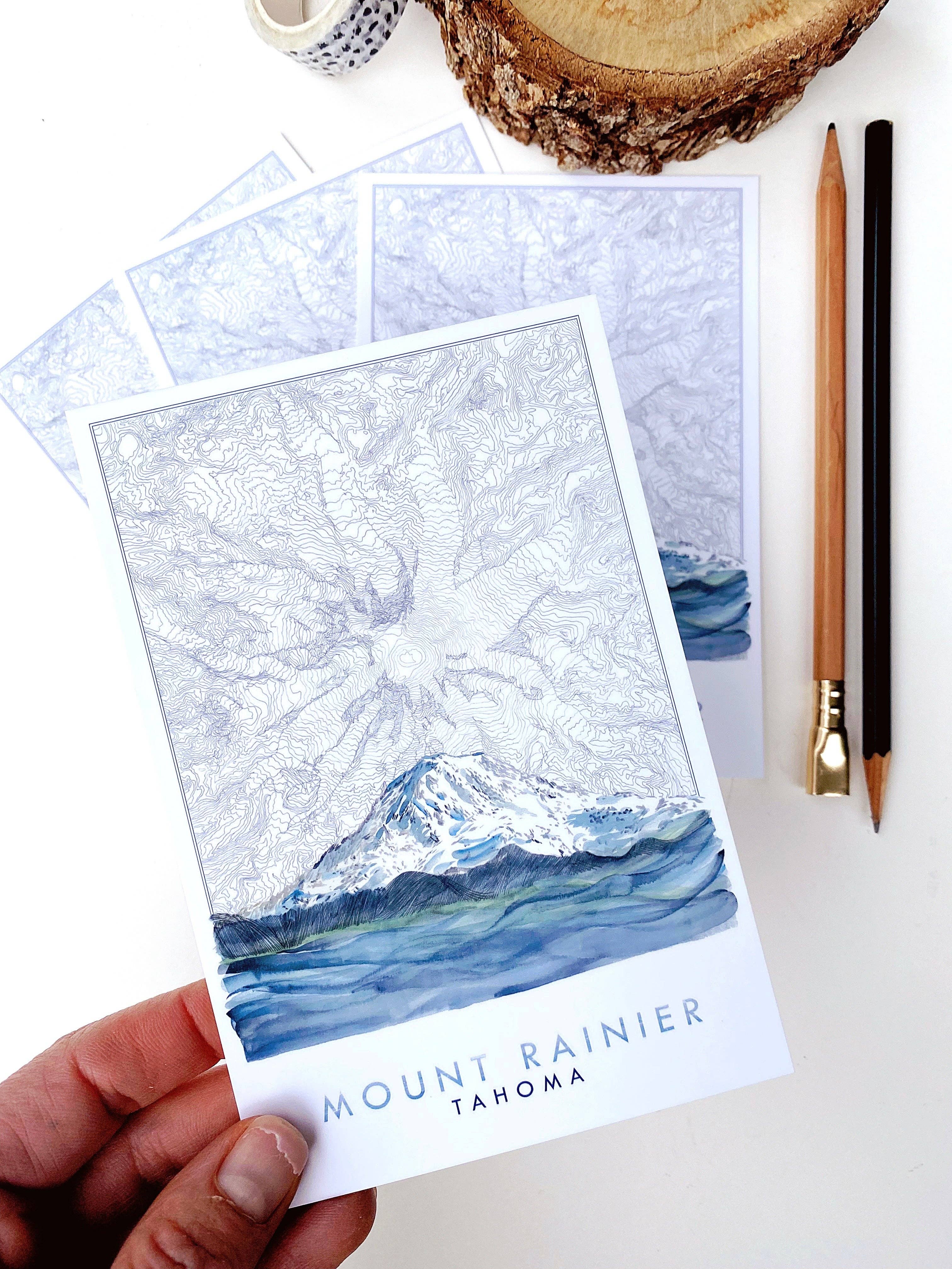 Turn-of-the-Centuries - Wholesale Postcard - MOUNT RAINIER, Tahoma, Washington Mountain Map Postcard4