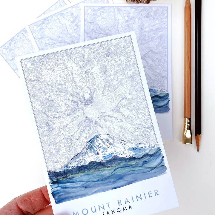 Turn-of-the-Centuries - Wholesale Postcard - MOUNT RAINIER, Tahoma, Washington Mountain Map Postcard4