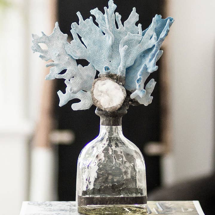 Blue Coral Geode Bottle for wholesale by Jamie Dietrich Designs