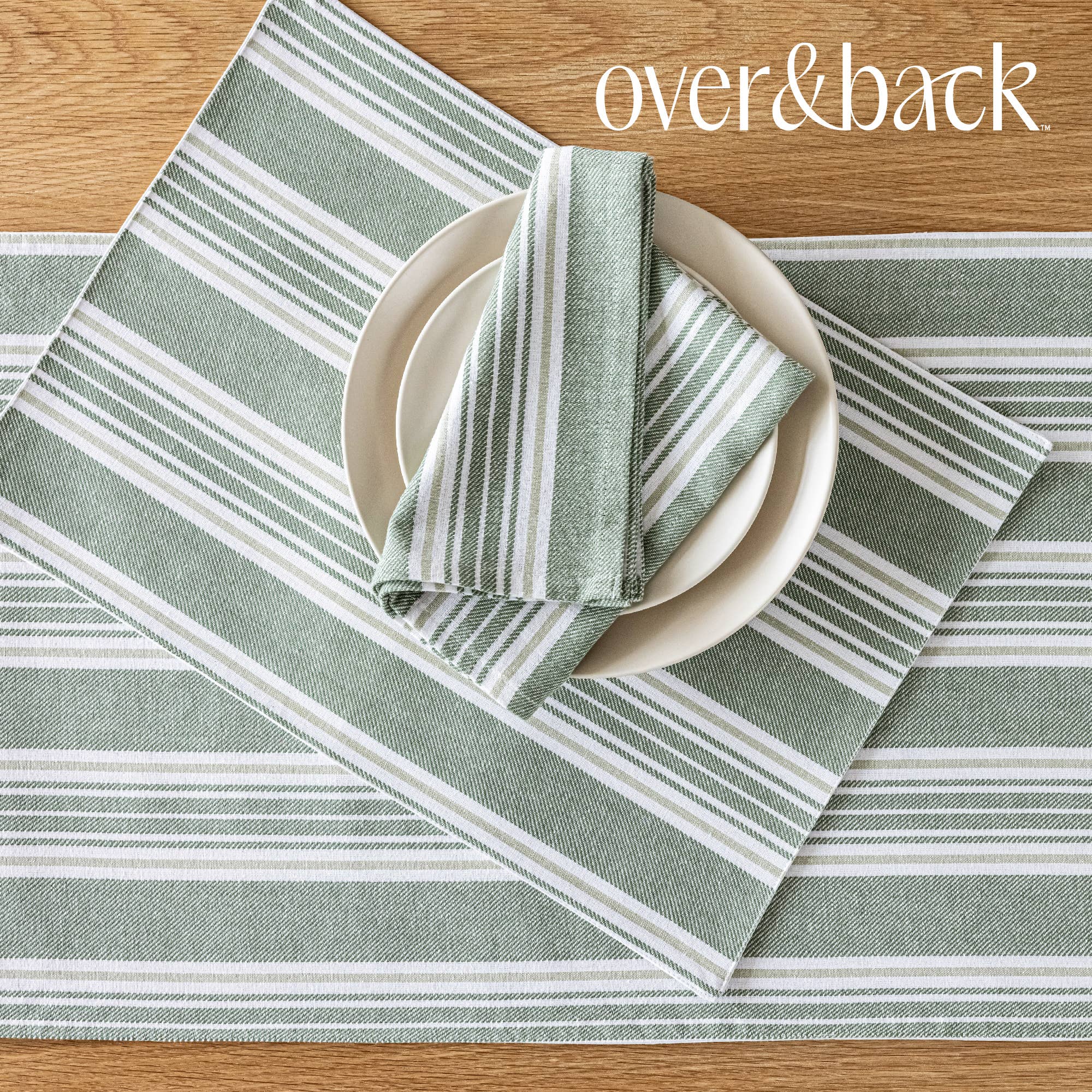 over&back - Wholesale Table Runner - Striped Woven Table Runner – 18x10814
