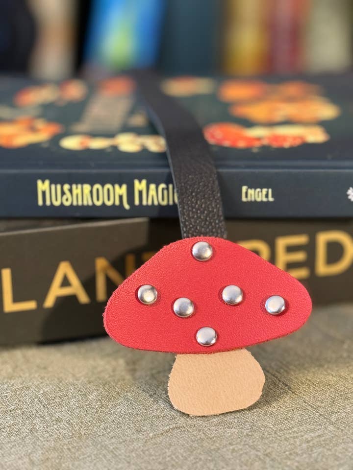 Læderbogmærke - Rød fluesvamp for engroshandel hos Booklings Studio