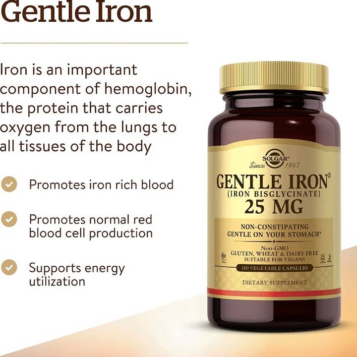 NutriCelebrity - Wholesale Oral Supplement/Vitamin - Solgar Gentle Iron (Iron Bisglycinate) 20mg Non-Constipating