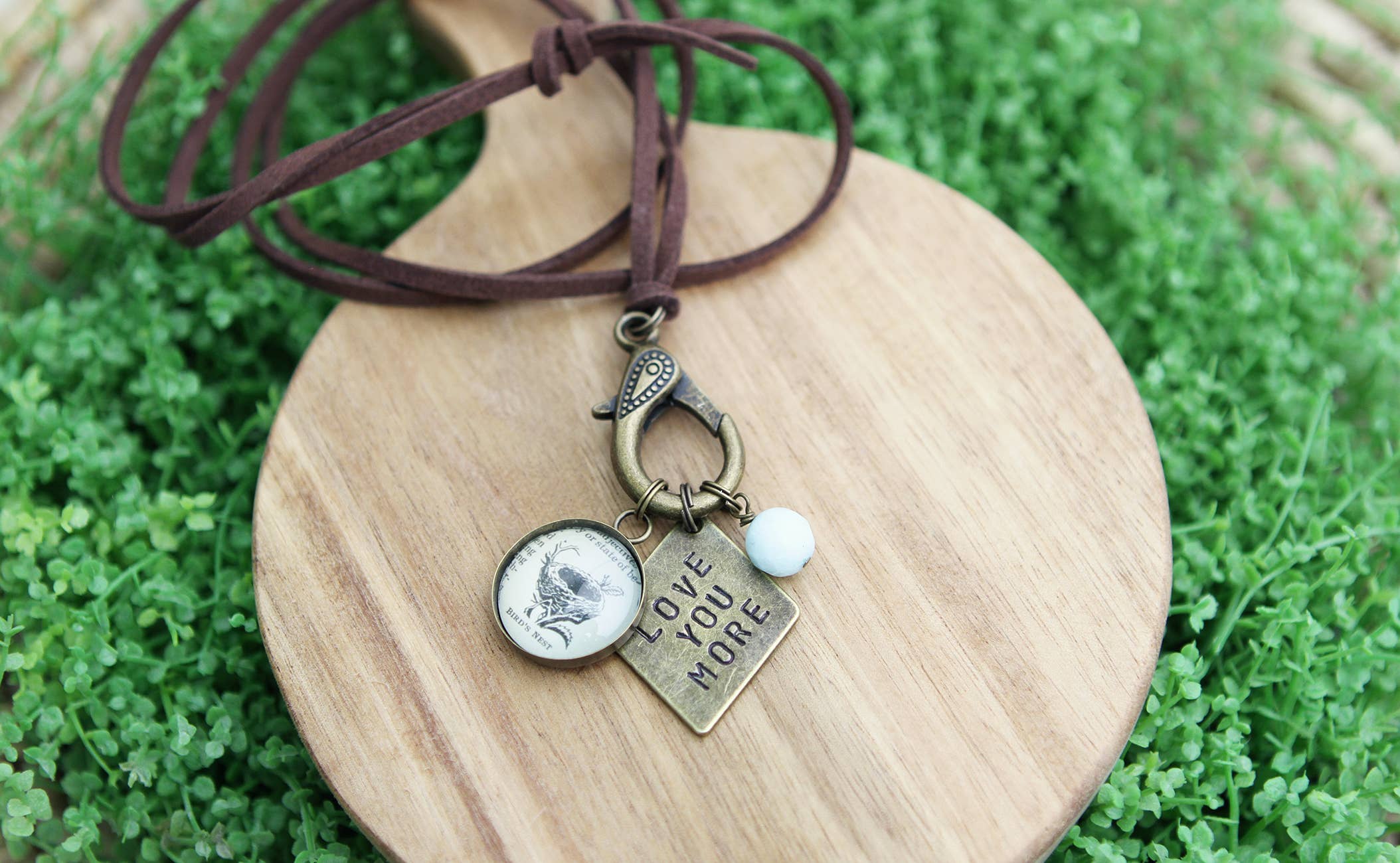 Jennifer Dahl Designs LLC - Wholesale Pendant/Charm Necklace - Love You More Hand Stamped Leather Charm Necklace2