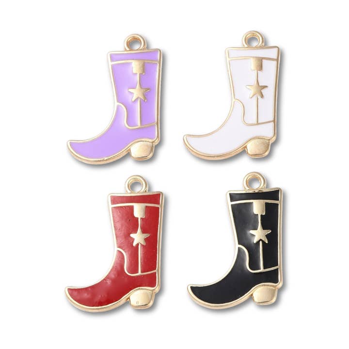 Love, Paige Designs - Wholesale Individual charm/pendant - Cowboy Boot Star Gold Charm - Assorted0