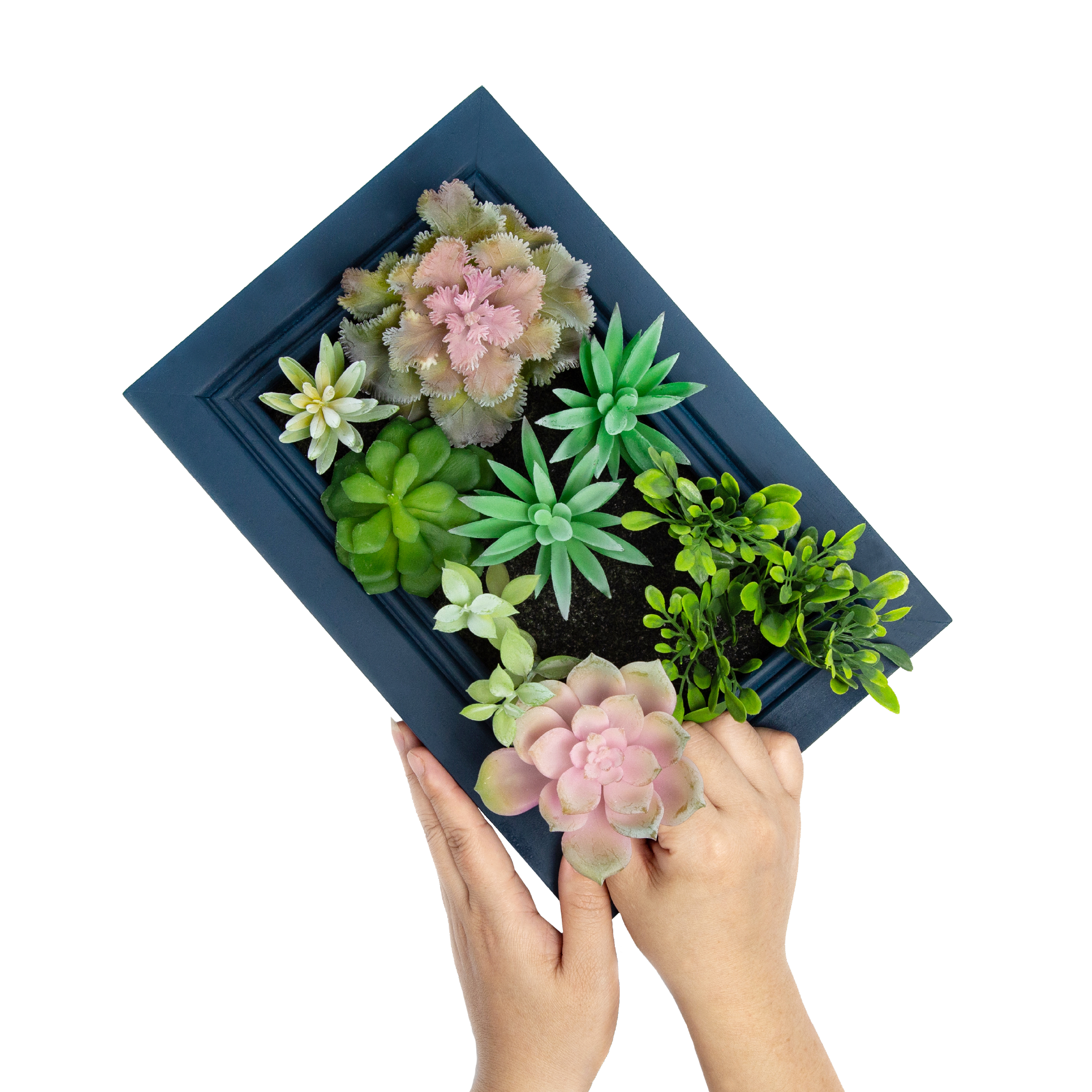 K-Cliffs – wholesale Sculpture – DIY Kit Artificial Succulent Wall Art Wood Frame with Plant9