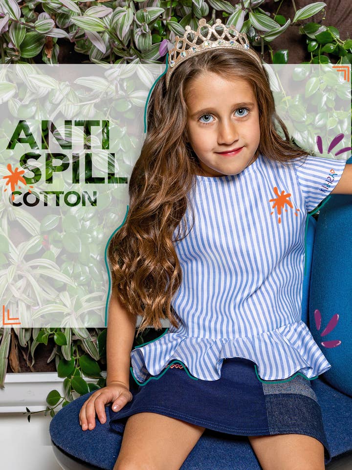 girl.ish capped-sleeve anti-spill top for wholesale by Kidish