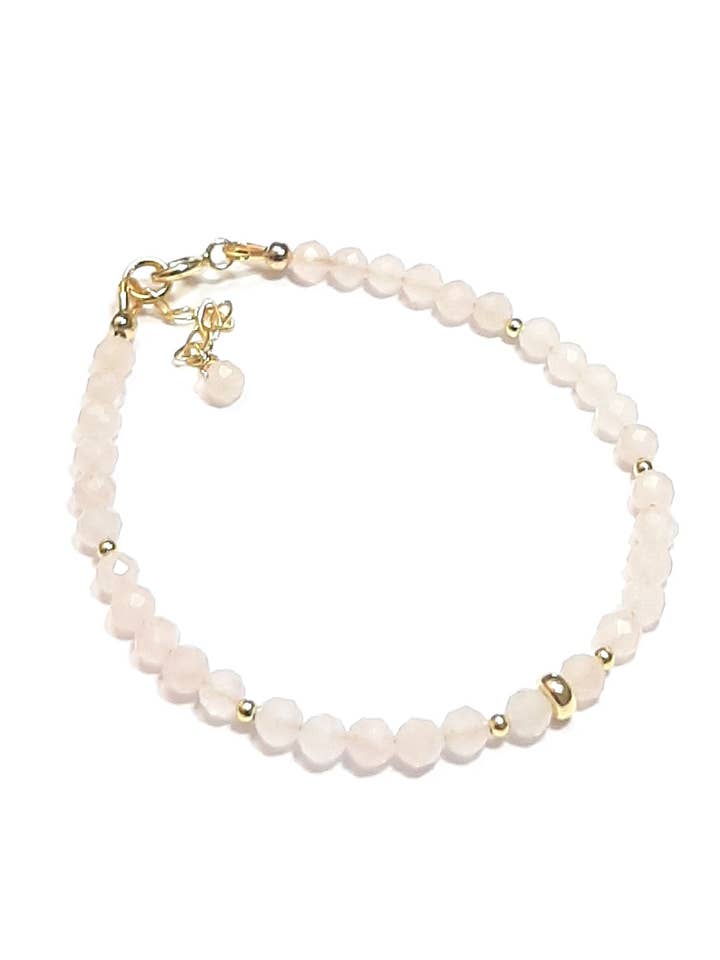 Rose Quartz og 925 forgyldt sølv armbånd for engroshandel hos Andréa Chereau
