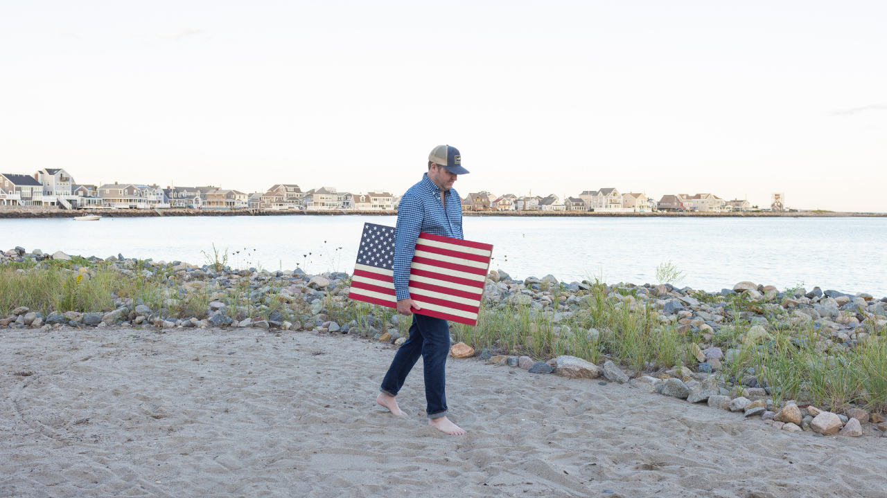 Rustic Marlin Personalized Home Decor - Wholesale Sign - Classic Wooden American Flag6