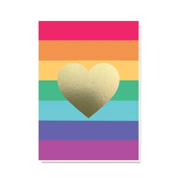 Rainbow Heart Love Card | Foiled Cards | LGBTQ+ Card for wholesale by Stormy Knight