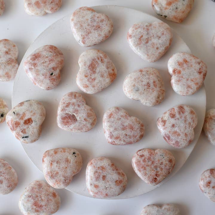 Soothing Crystals - Wholesale Spiritual Stone/Crystal - Healing Heart Stone | Sunstone | Mini Puffy Crystal Hearts6